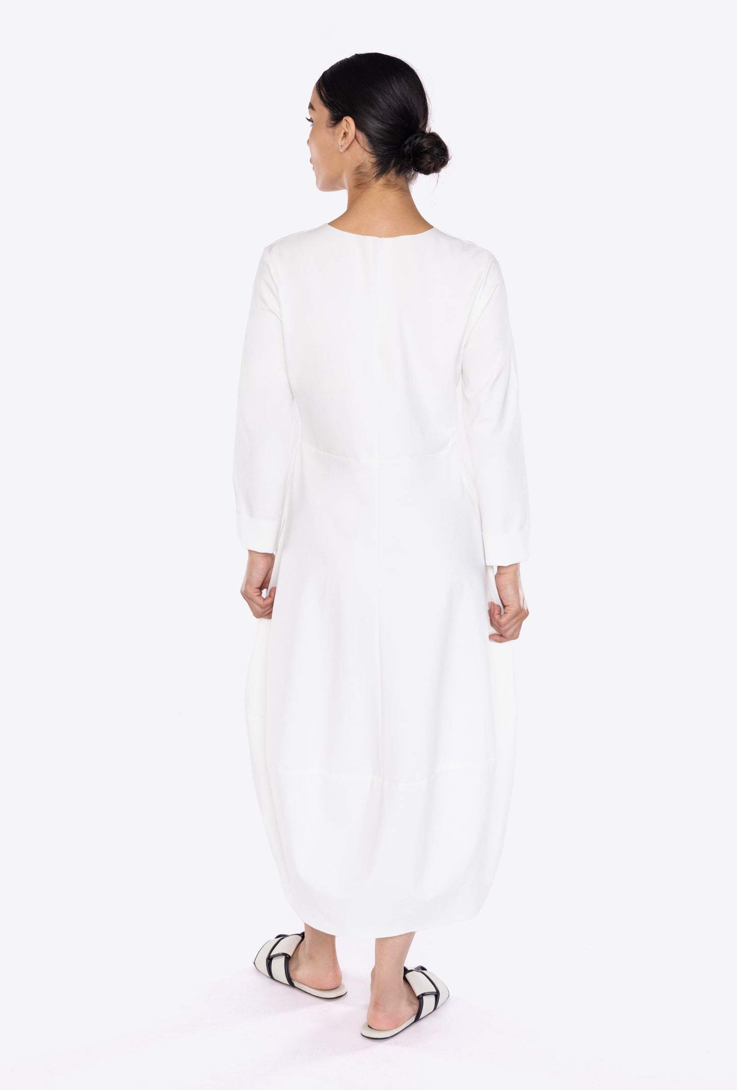 white bubble dress back, causal dress, cocktail dress, high low dress