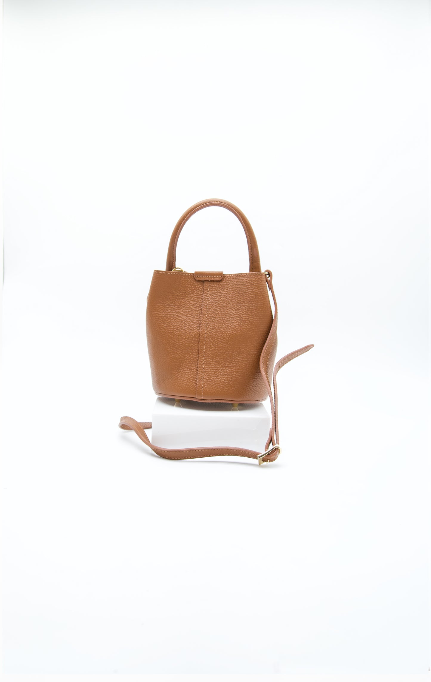 Gabriella Top Handle Italian Leather Bucket Bag