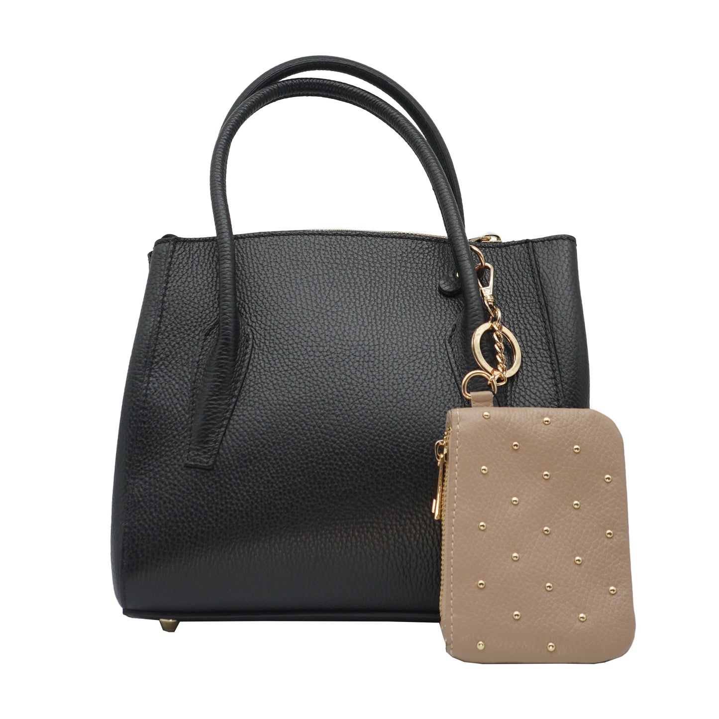 Luna Stud Detail Leather Coin Pouch