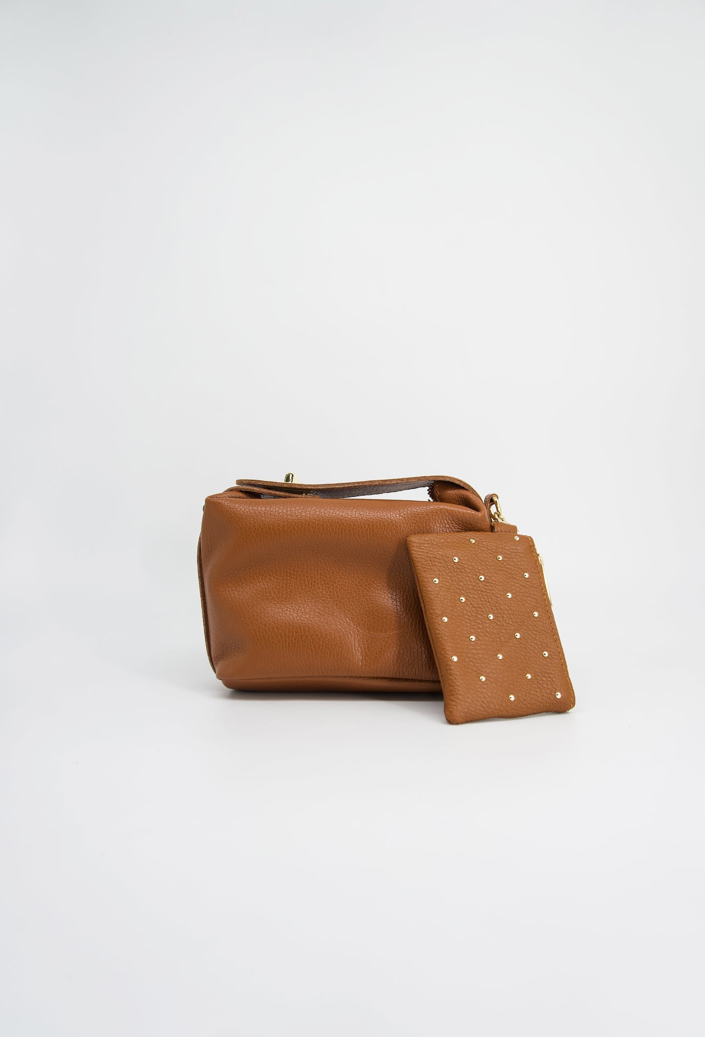 Luna Stud Detail Leather Coin Pouch