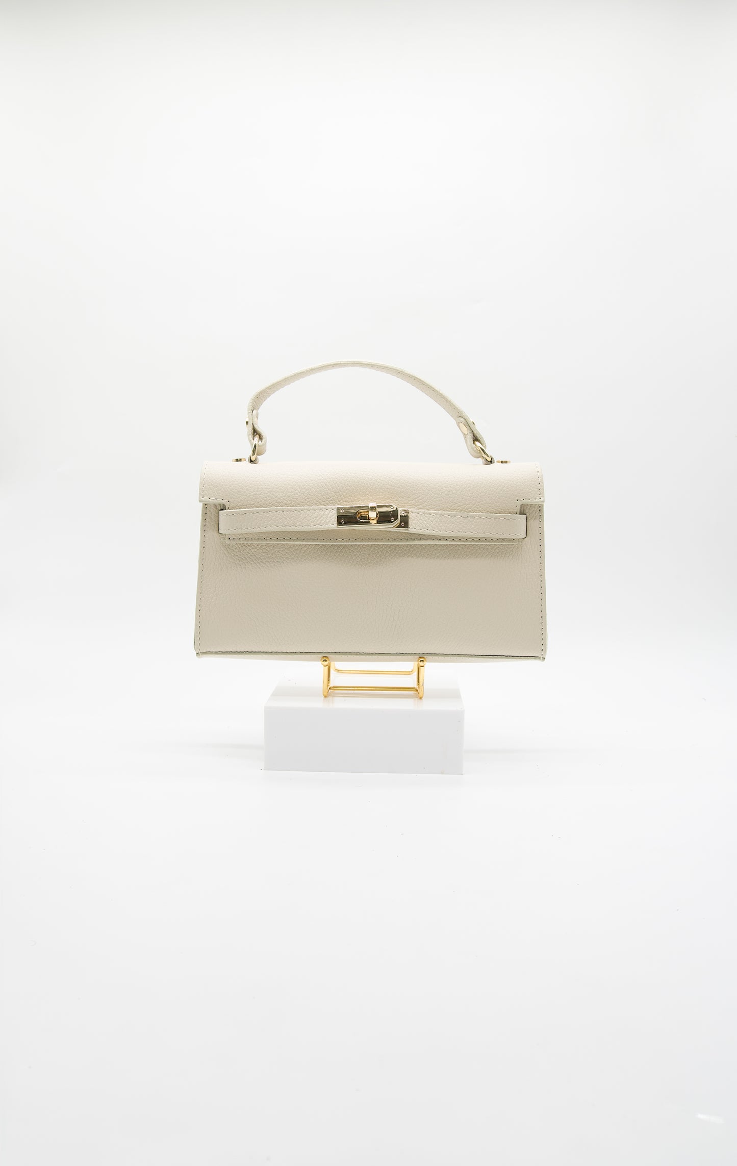 Viola Top Handle Turn Clasp Italian Leather Bag