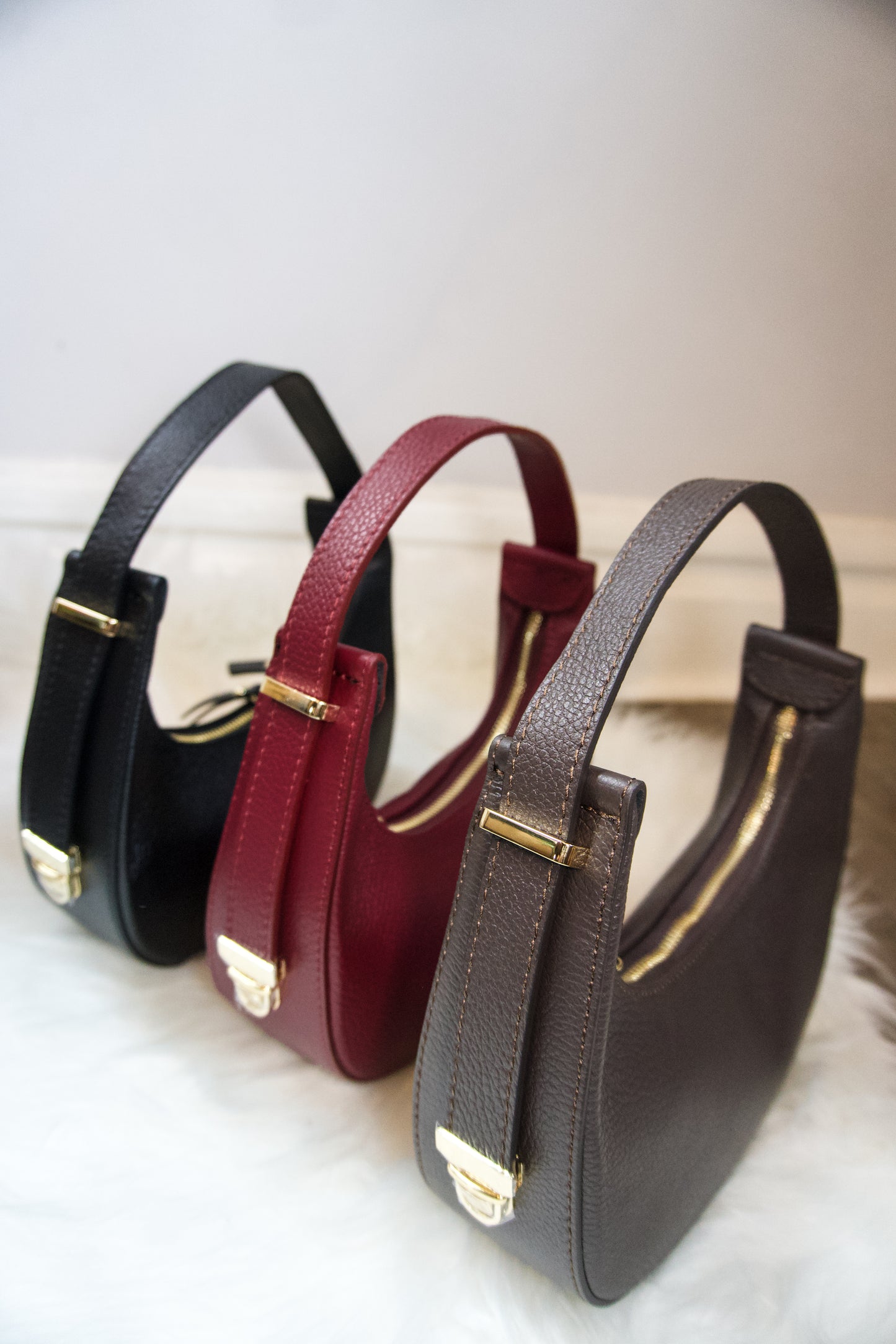 Pia Italian Leather Crescent Bag