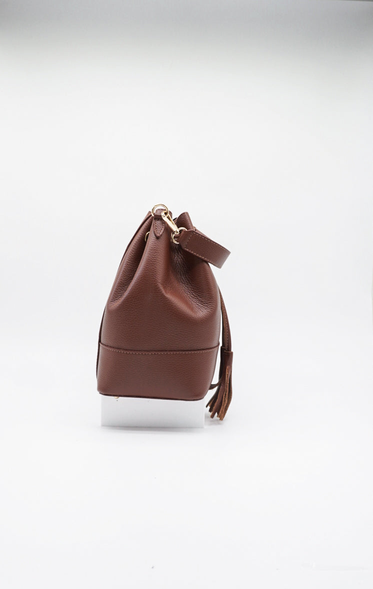 Eli Italian Leather Bucket Bag
