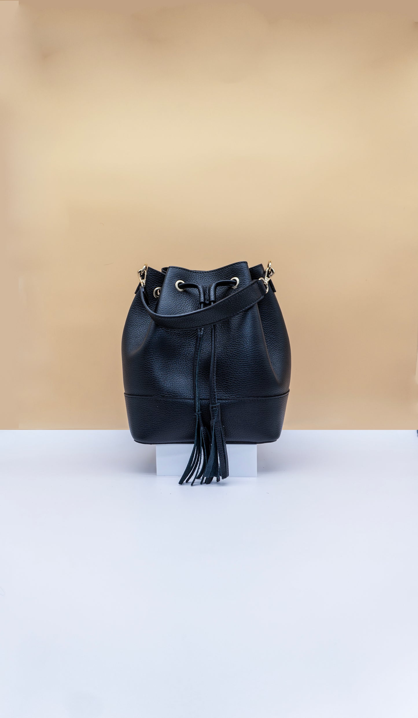 Eli Italian Leather Bucket Bag