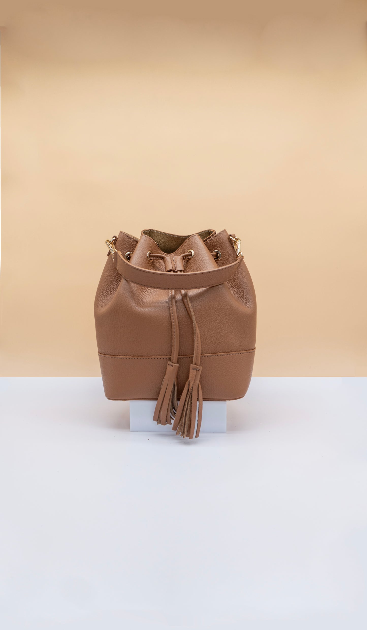 Eli Italian Leather Bucket Bag
