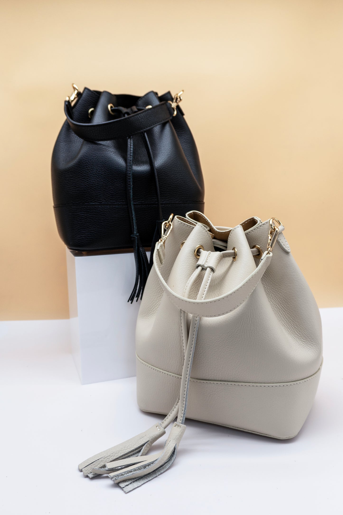 Eli Italian Leather Bucket Bag