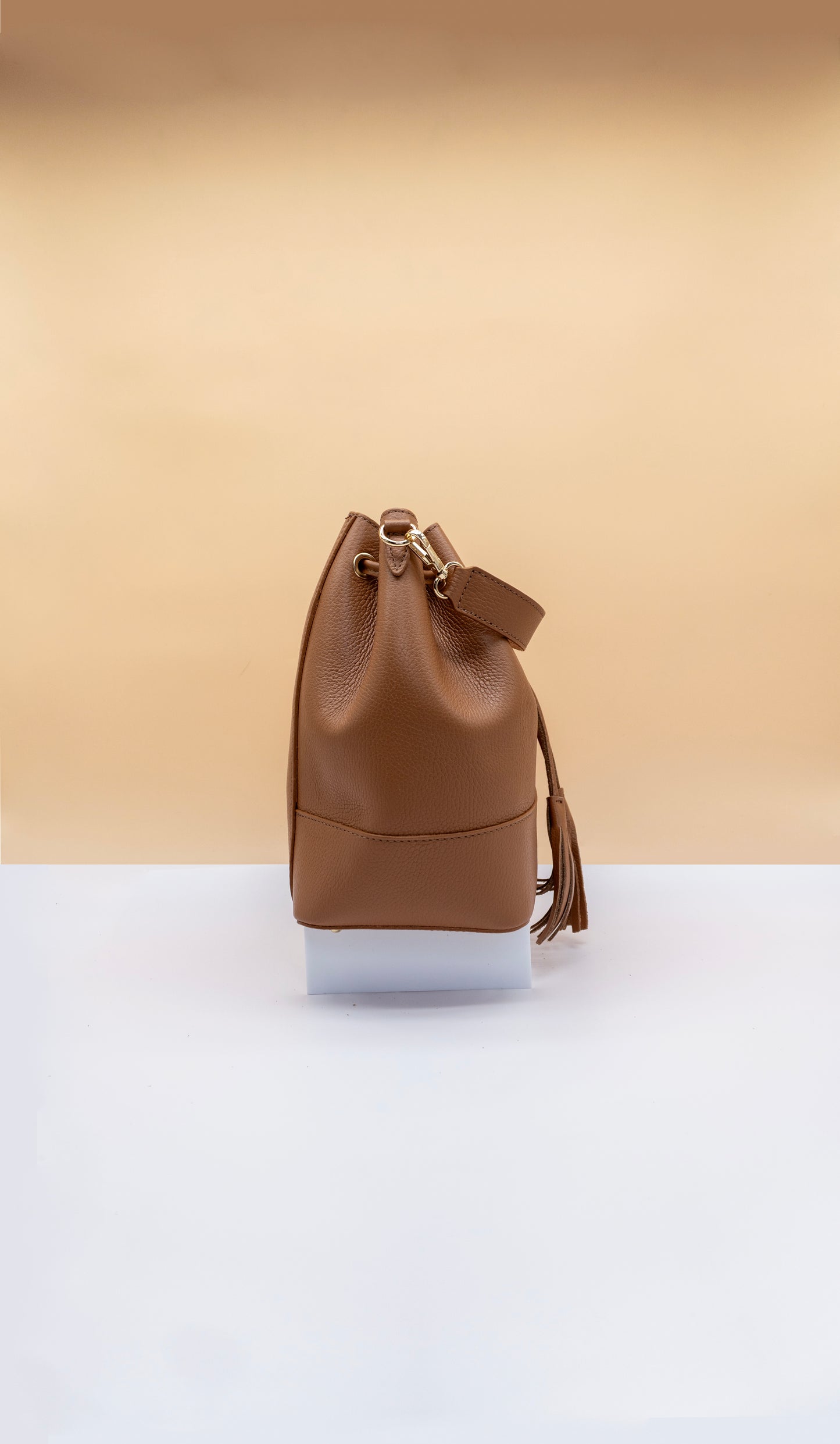 Eli Italian Leather Bucket Bag