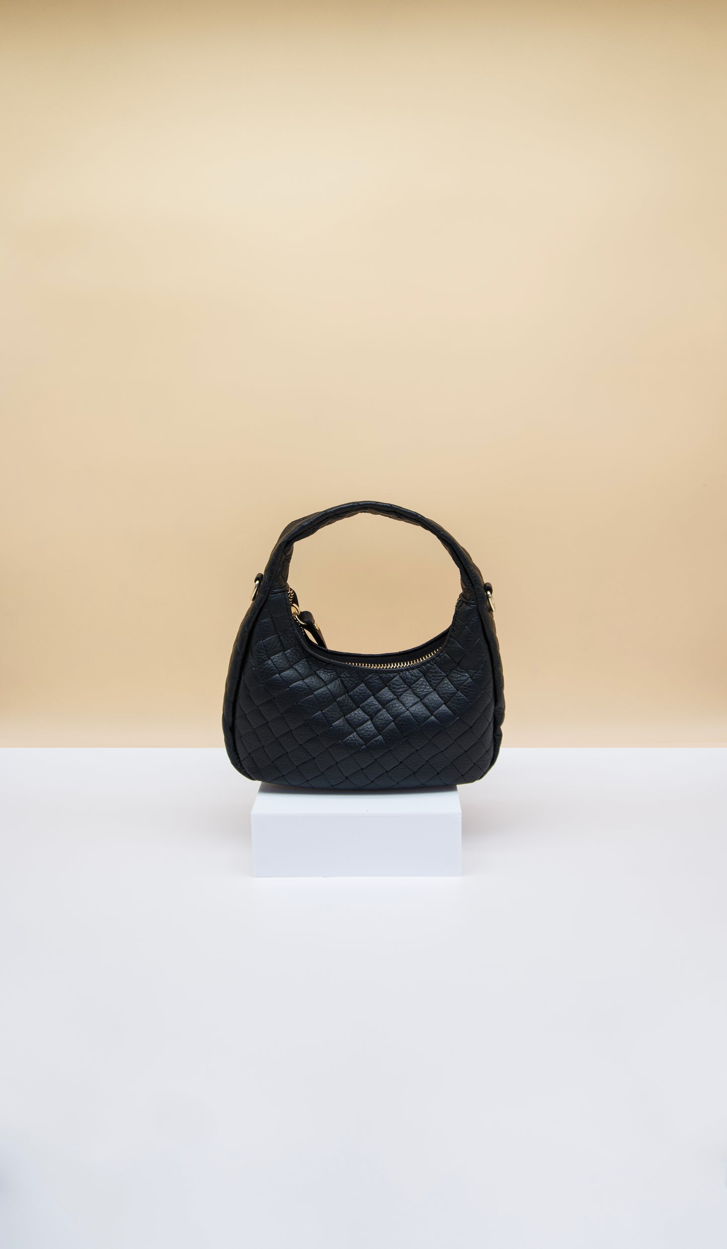 Perla Quillted Cresent Italian Leather Bag