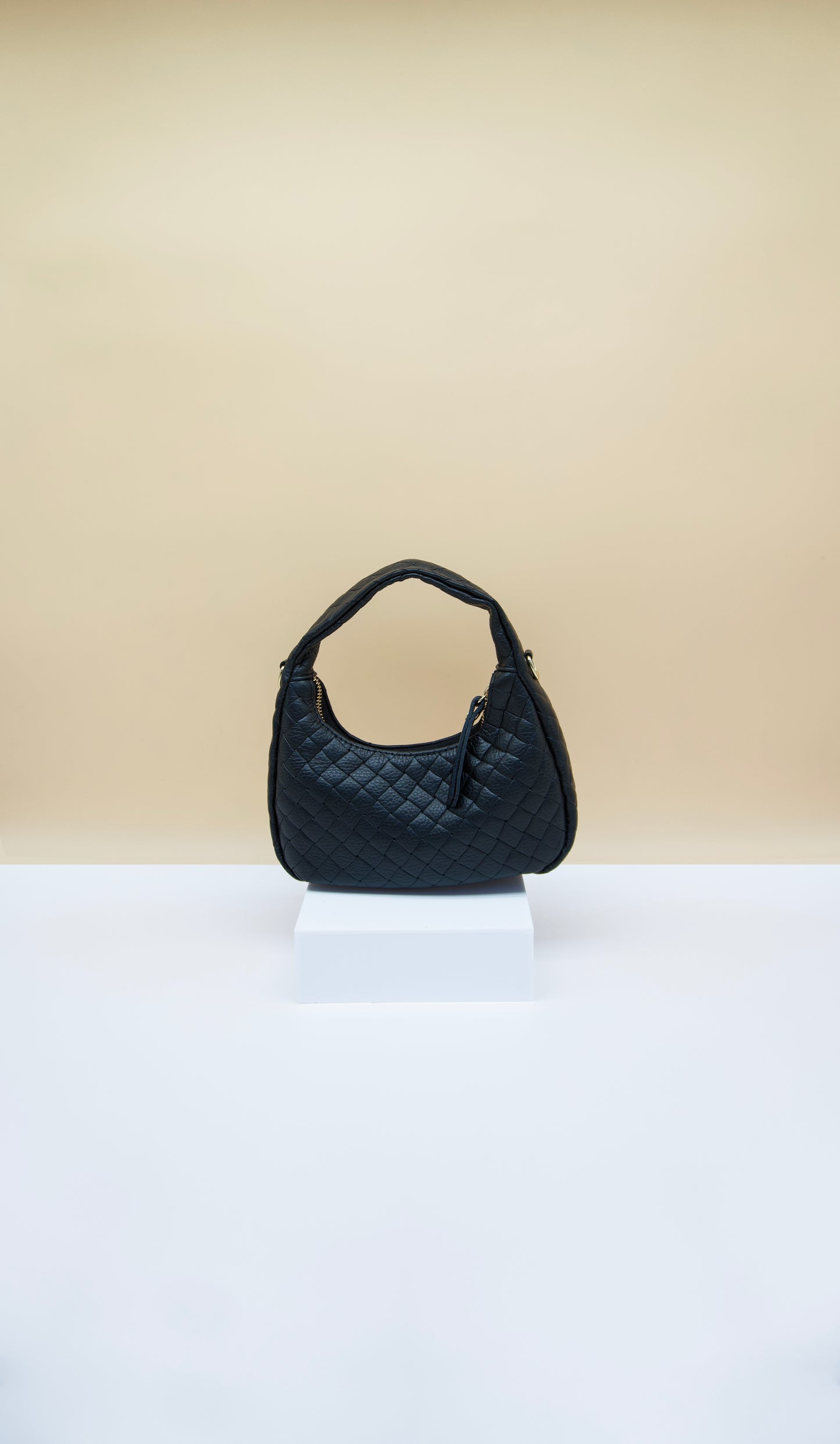 Perla Quillted Cresent Italian Leather Bag