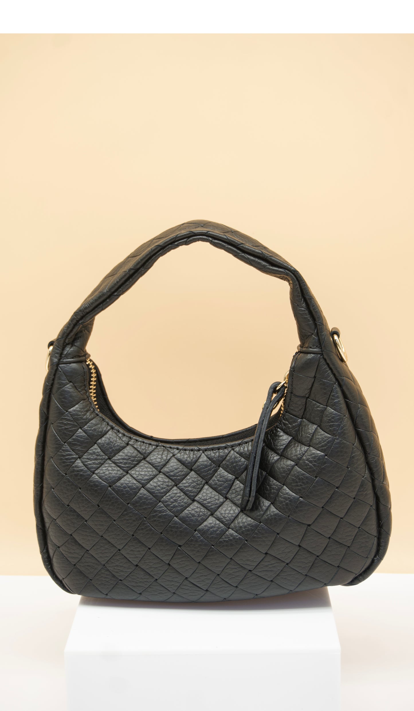 Perla Quillted Cresent Italian Leather Bag