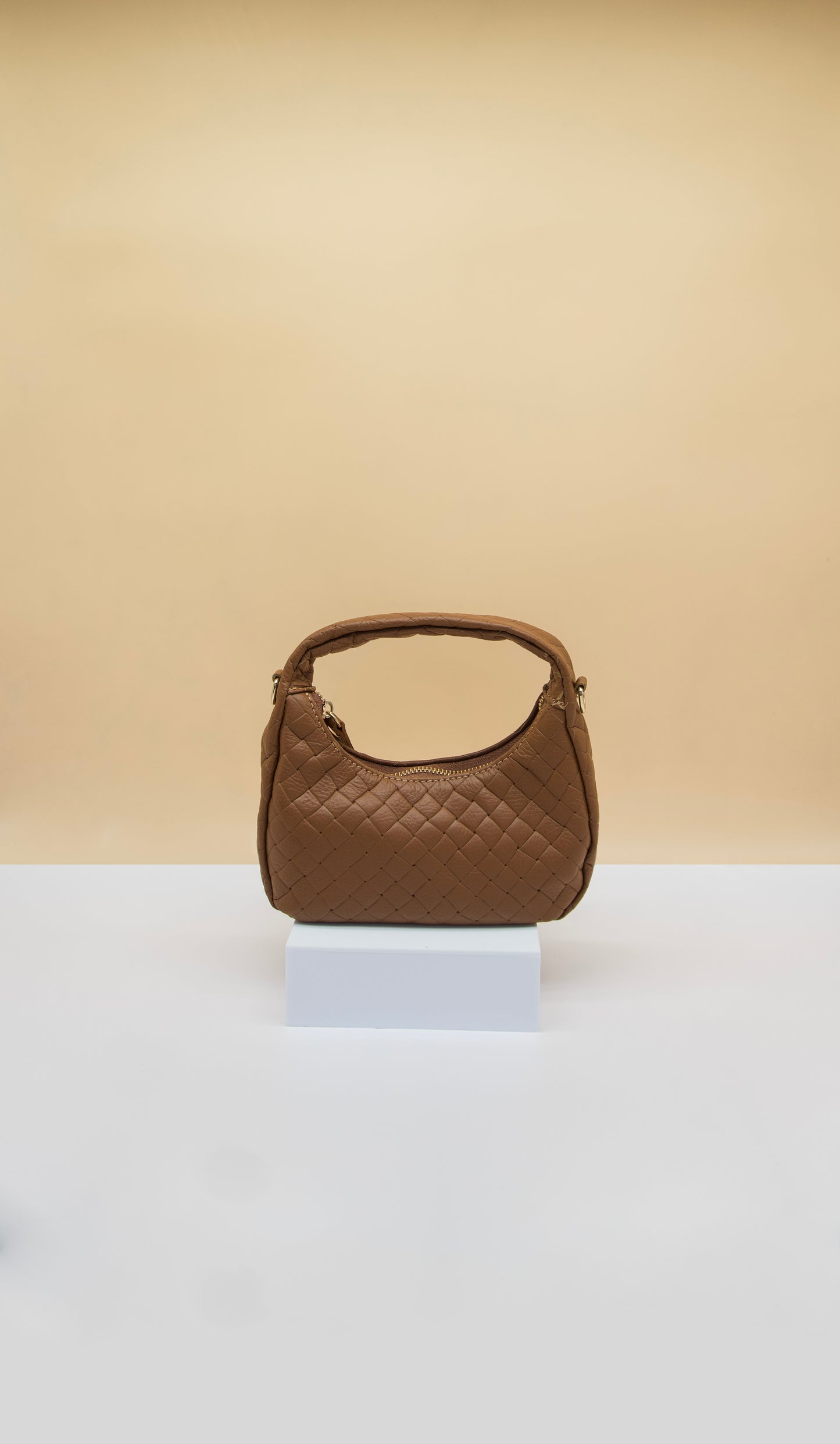 Perla Quillted Cresent Italian Leather Bag