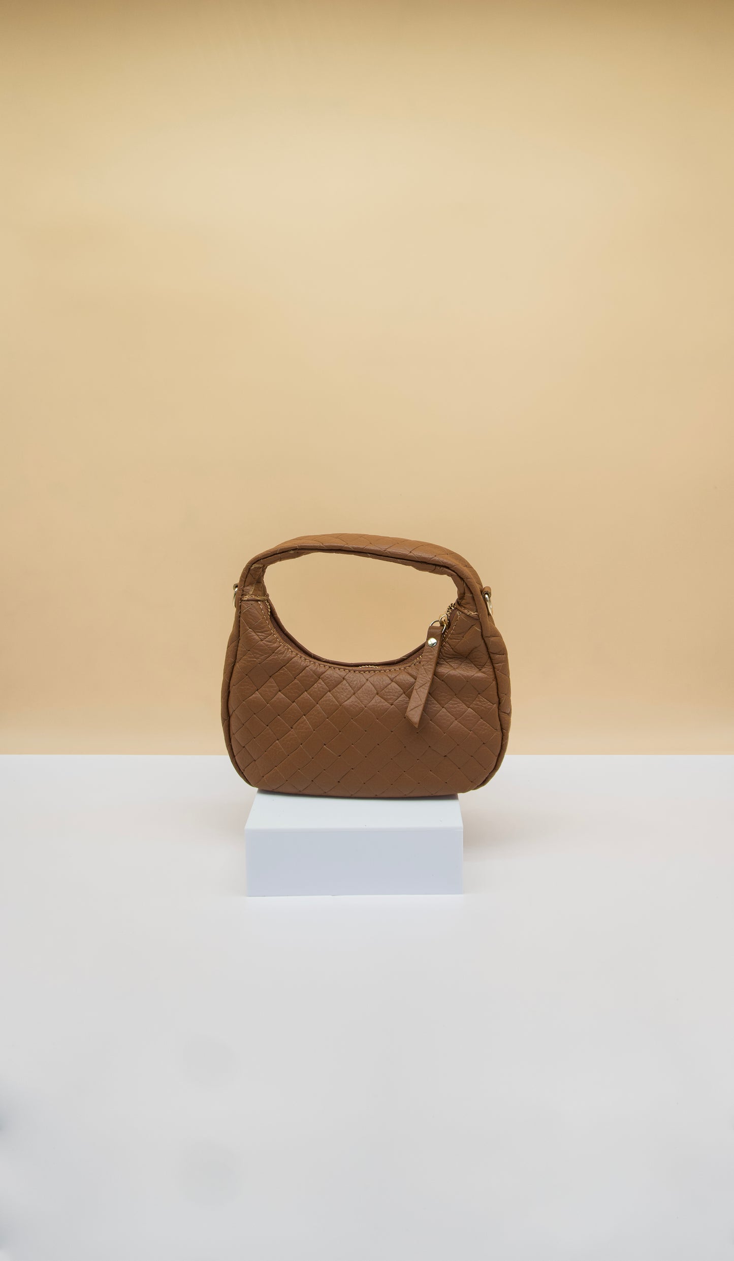 Perla Quillted Cresent Italian Leather Bag