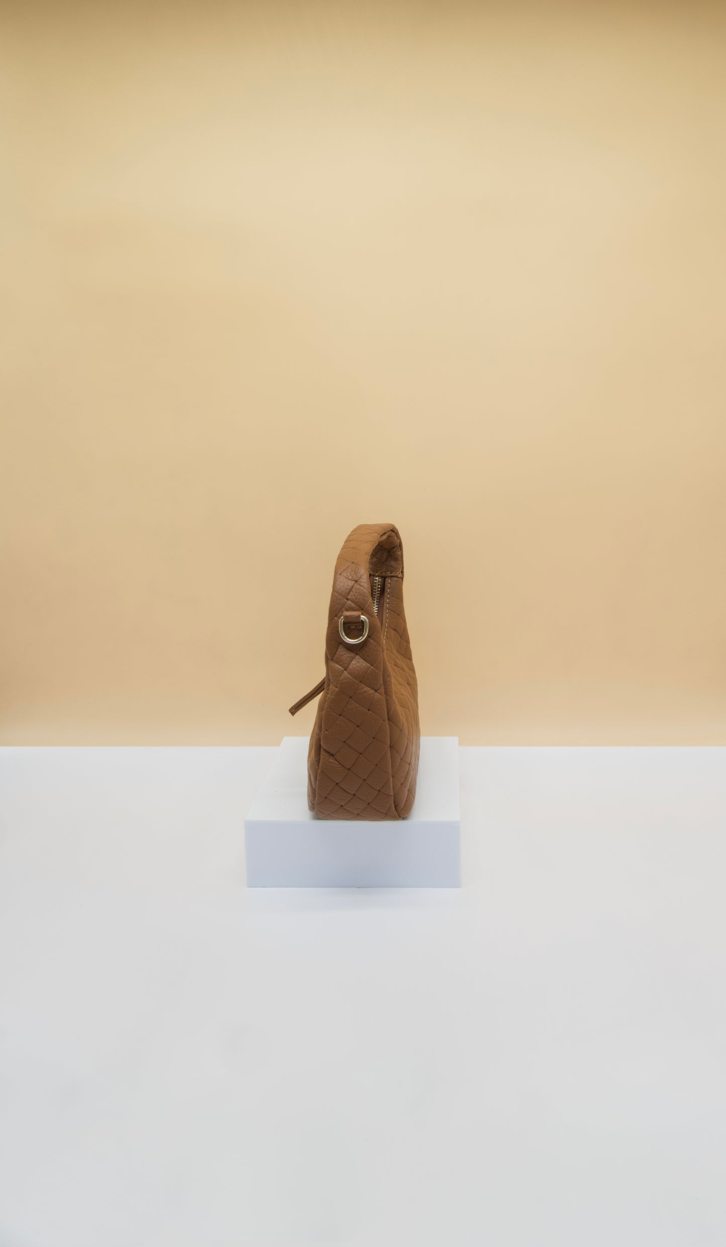 Perla Quillted Cresent Italian Leather Bag
