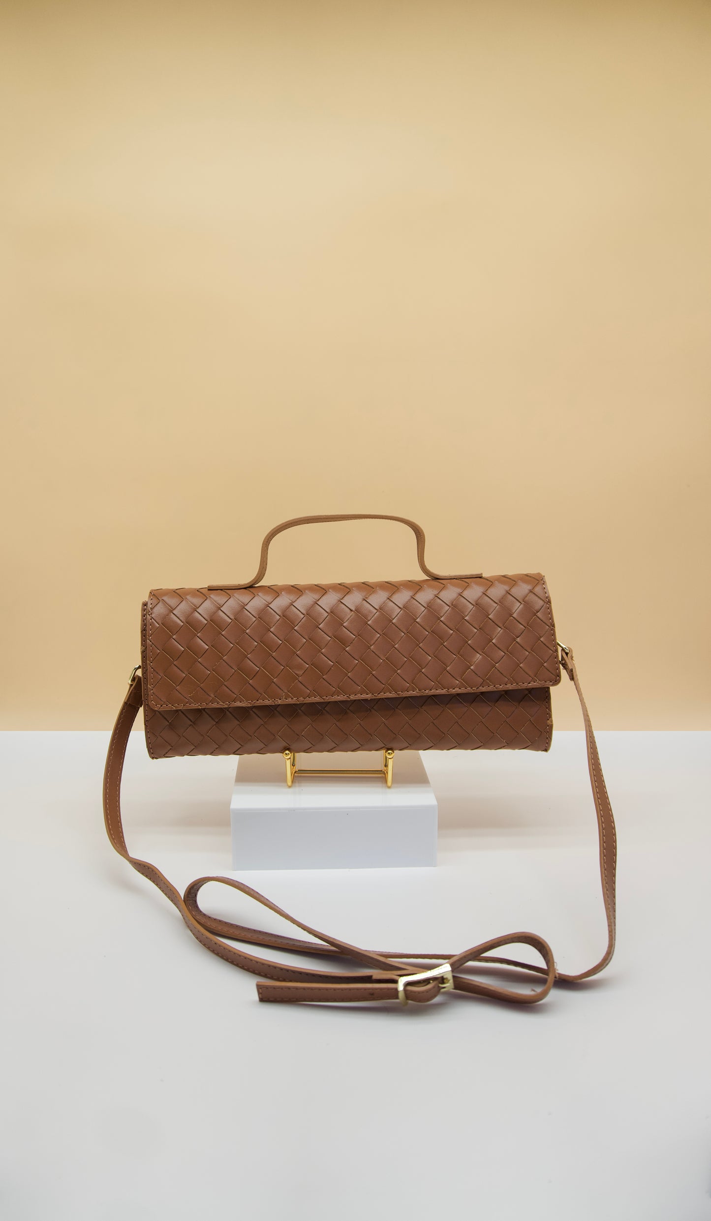 Stella East West Bag in Quilted Italian Leather