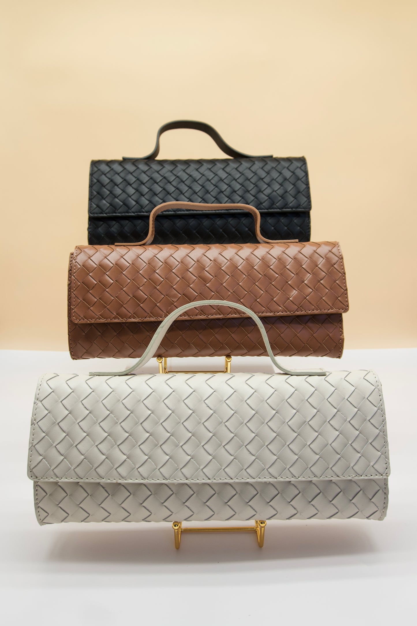 Stella East West Bag in Quilted Italian Leather