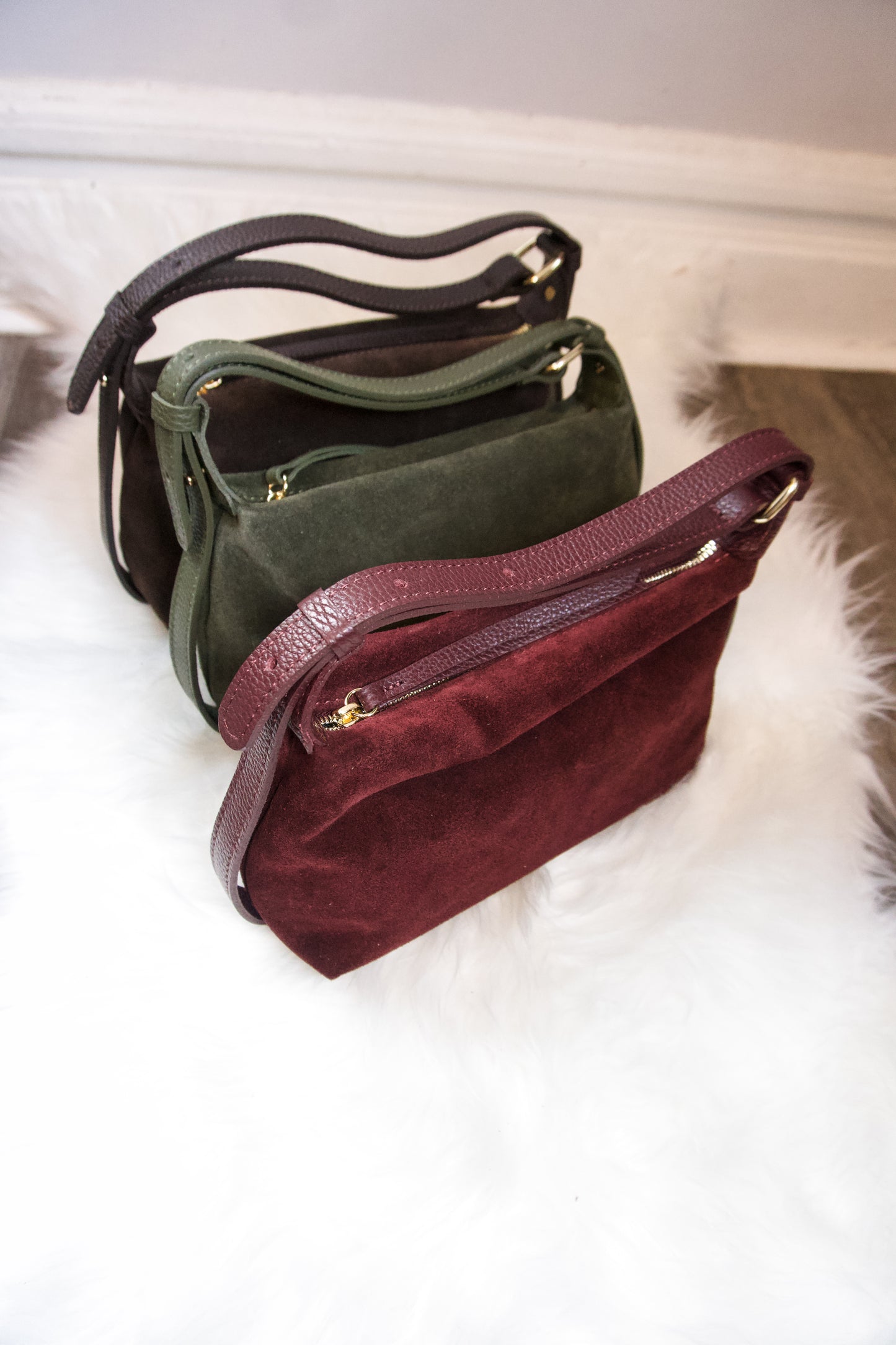 Delfina Suede & Leather Shoulder Bag