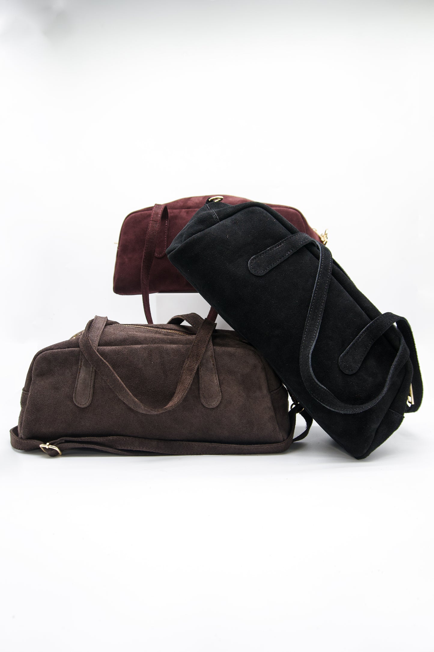 Fiorella East West Italian Suede Bag