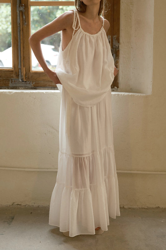 Tie Detail Tiered Skirt