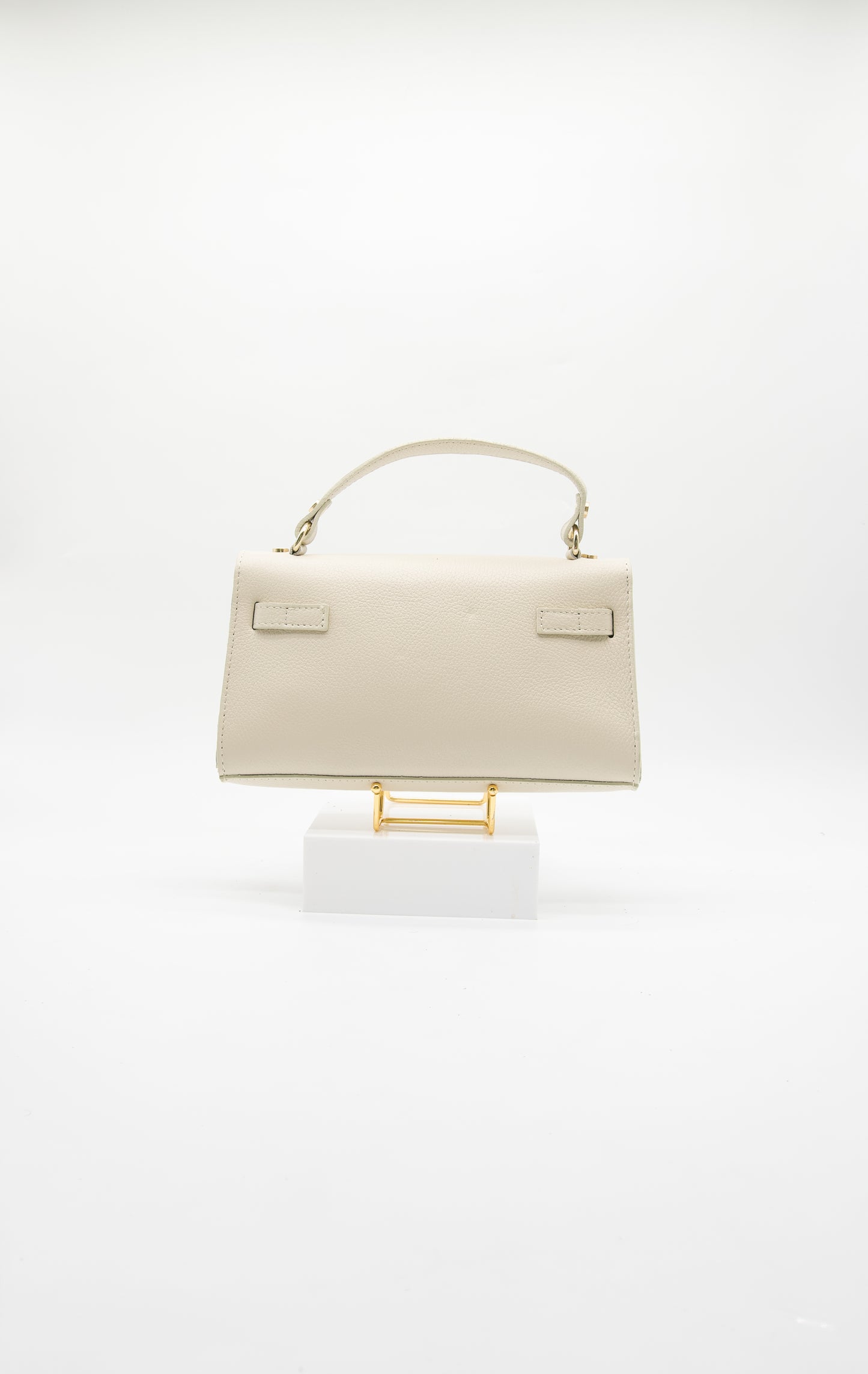 Viola Top Handle Turn Clasp Italian Leather Bag