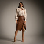 Rosette Detail Top  front detail beige  