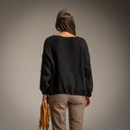 black  tie-front cardigan black