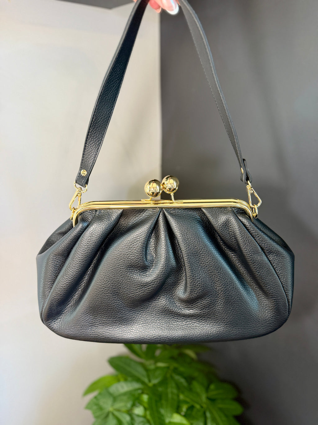 Carmella Oversized Kiss Lock Bag