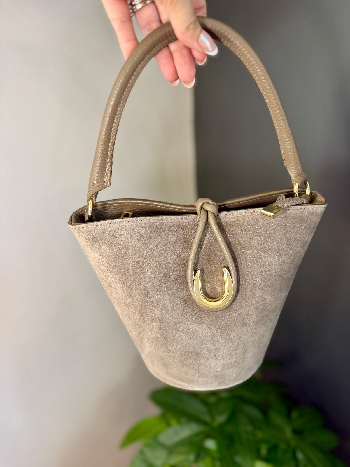 Giorgia Italian Suede Bucket Bag