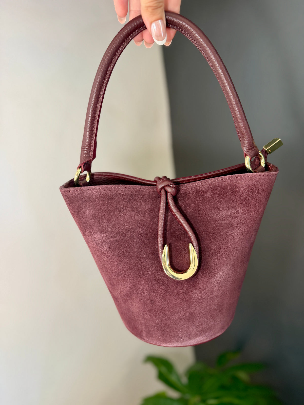 Giorgia Italian Suede Bucket Bag