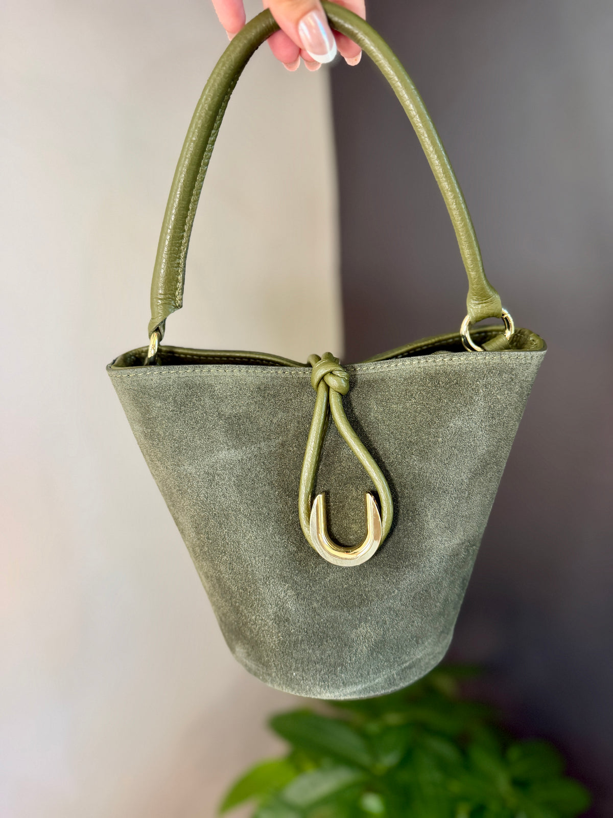 Giorgia Italian Suede Bucket Bag