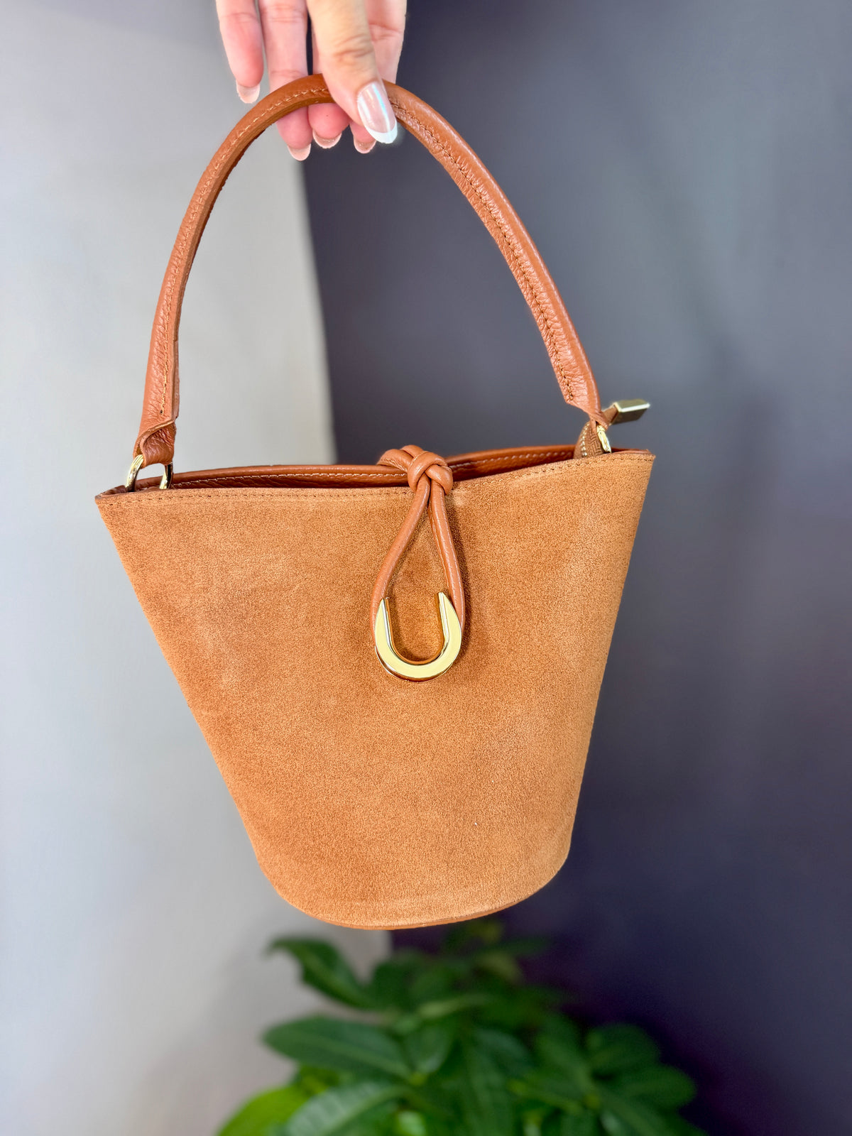 Giorgia Italian Suede Bucket Bag