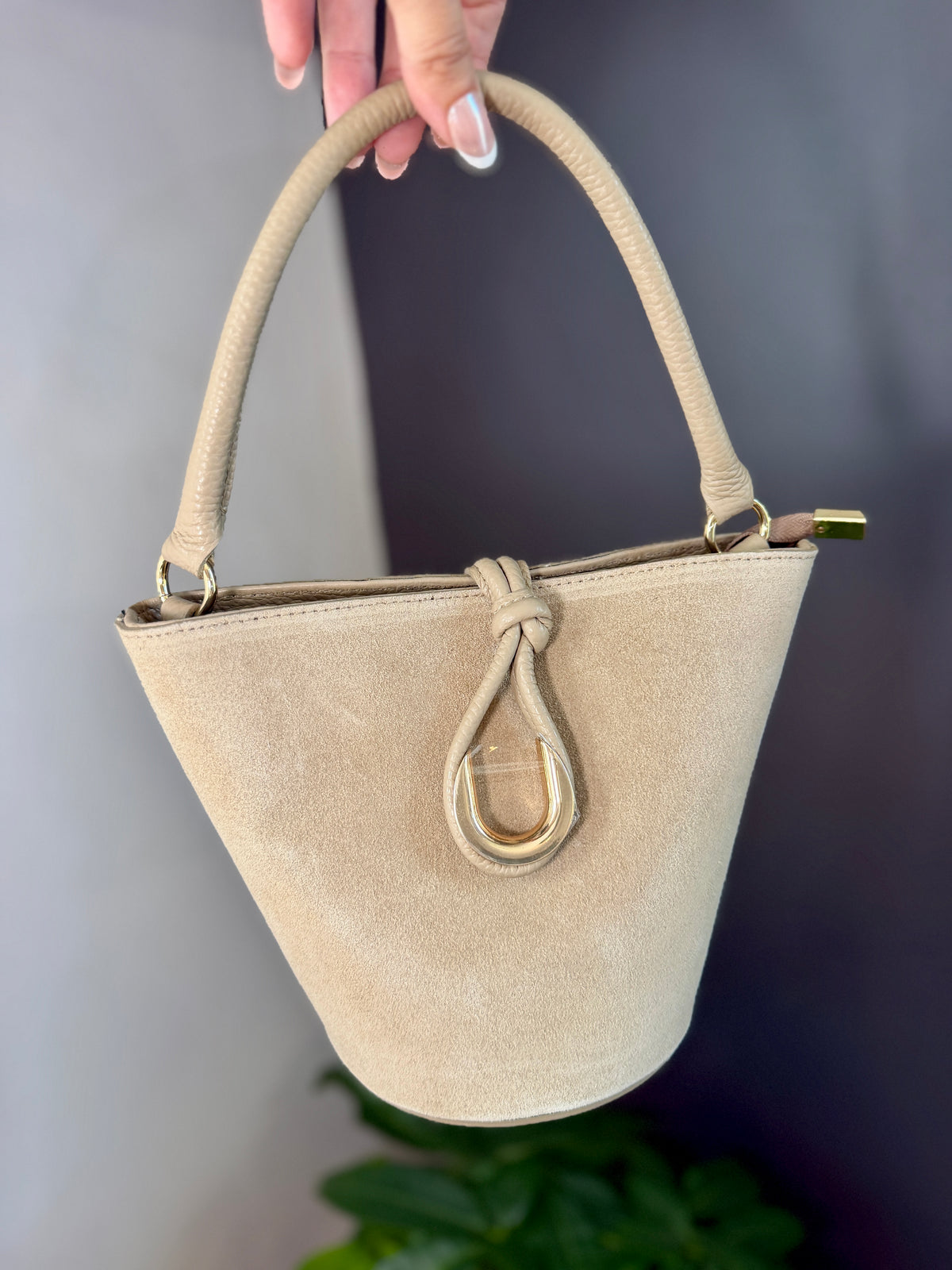 Giorgia Italian Suede Bucket Bag