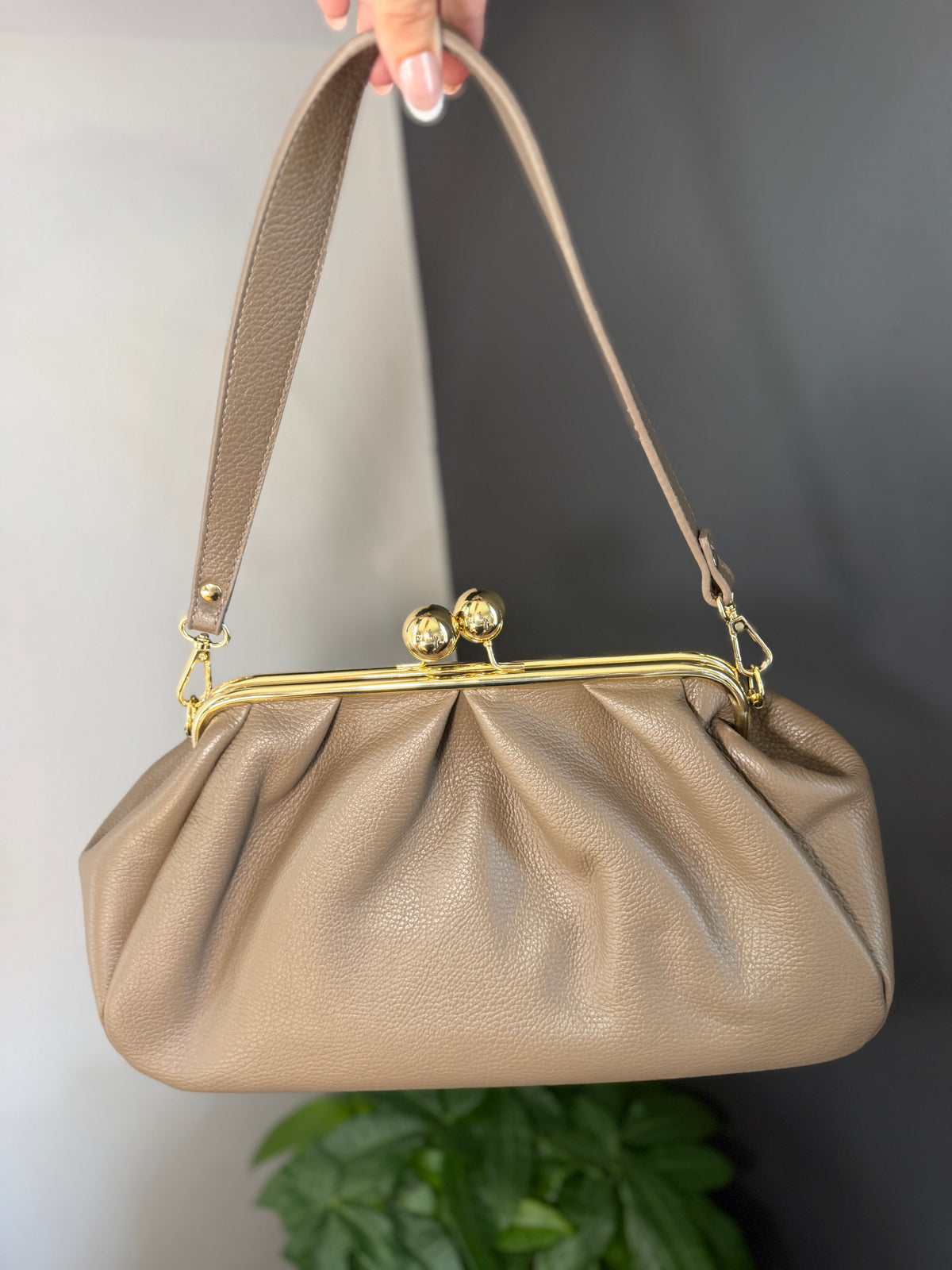 Carmella Oversized Kiss Lock Bag