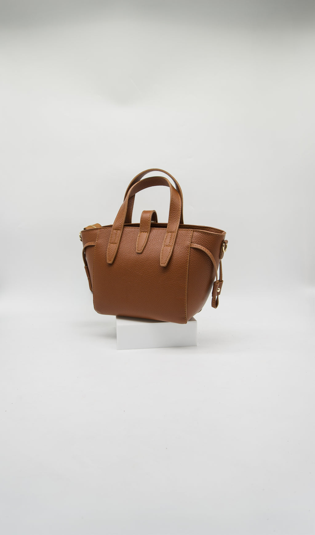 Azzurra Italian Leather Turn Clasp Bag