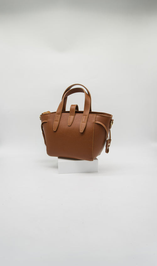 Azzurra Italian Leather Turn Clasp Bag