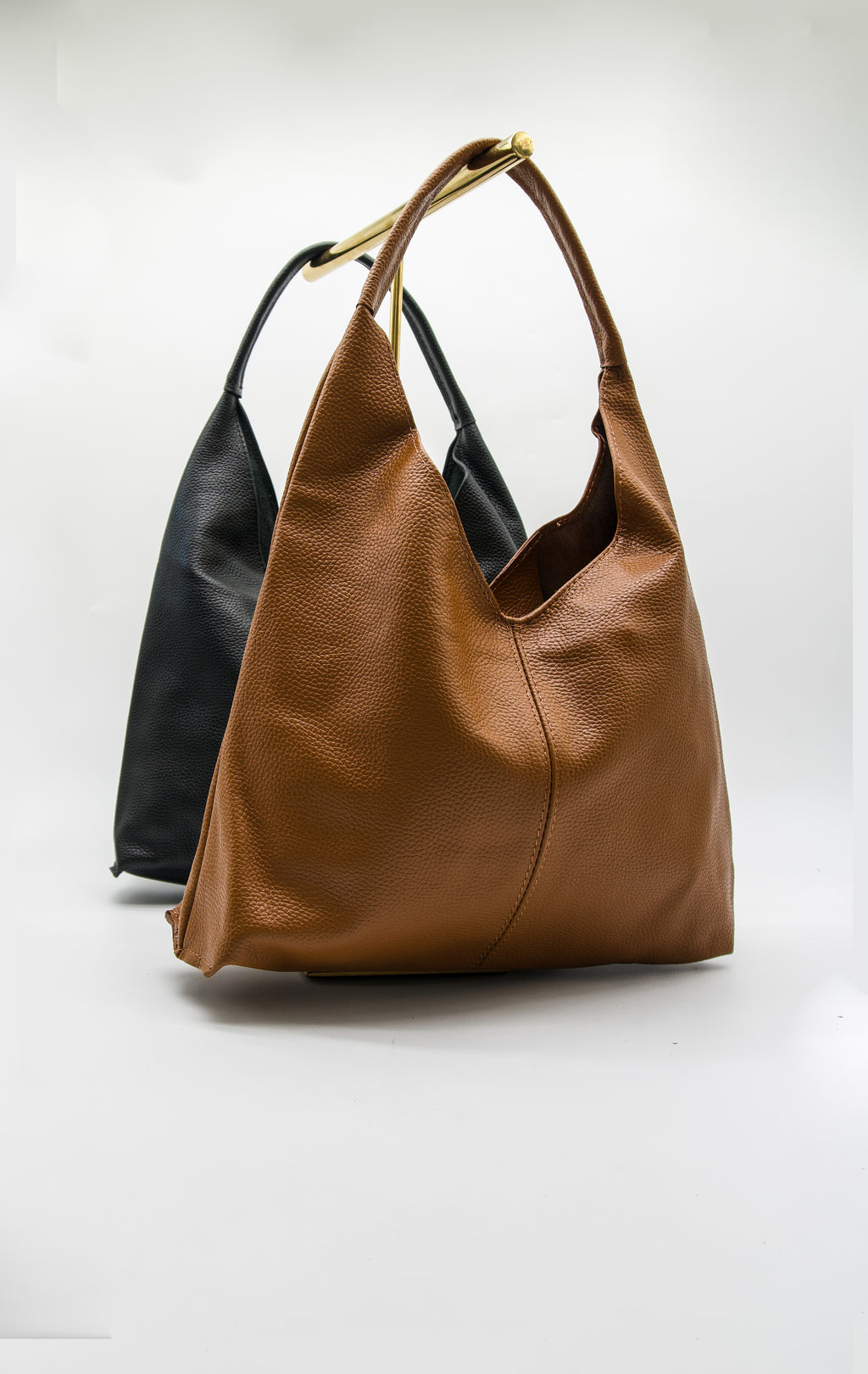 Gaia Hobo Slouch Italian Leather Tote Bag
