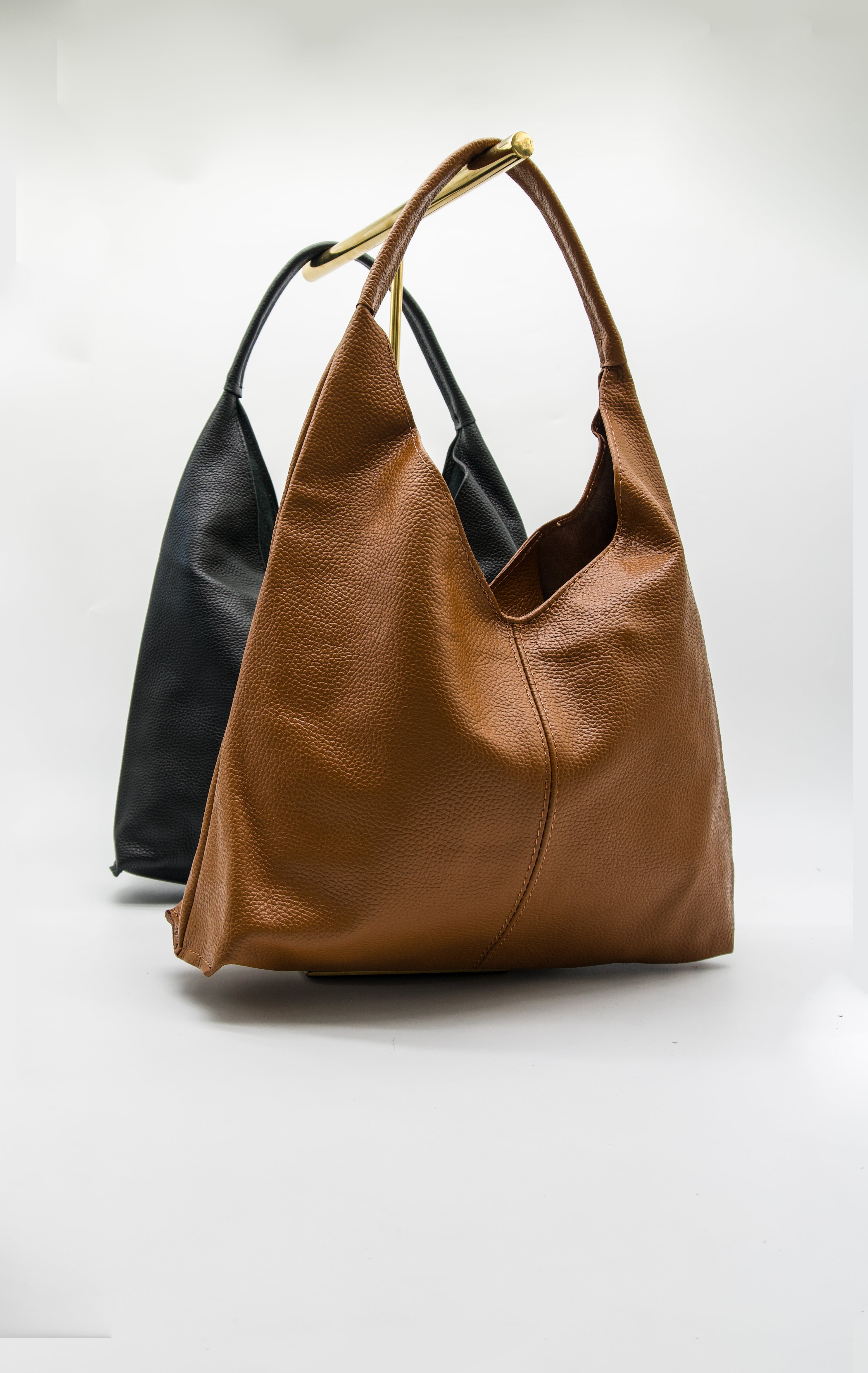 Gaia Hobo Slouch Italian Leather Tote Bag
