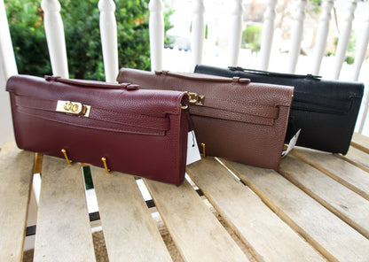 Rosalba East West Leather Clutch