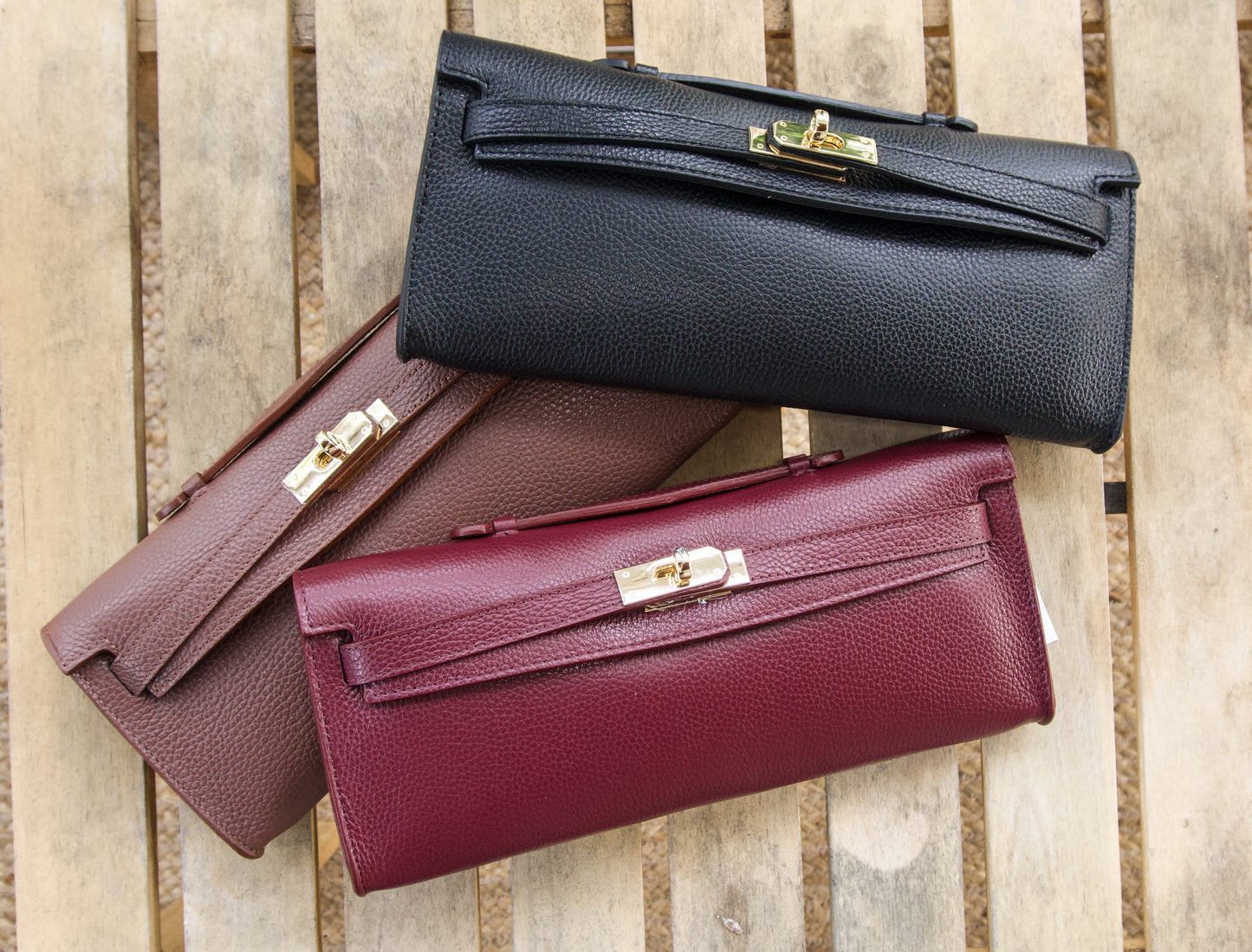 Rosalba East West Leather Clutch