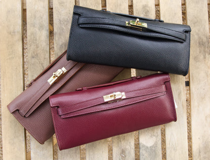 Rosalba East West Leather Clutch