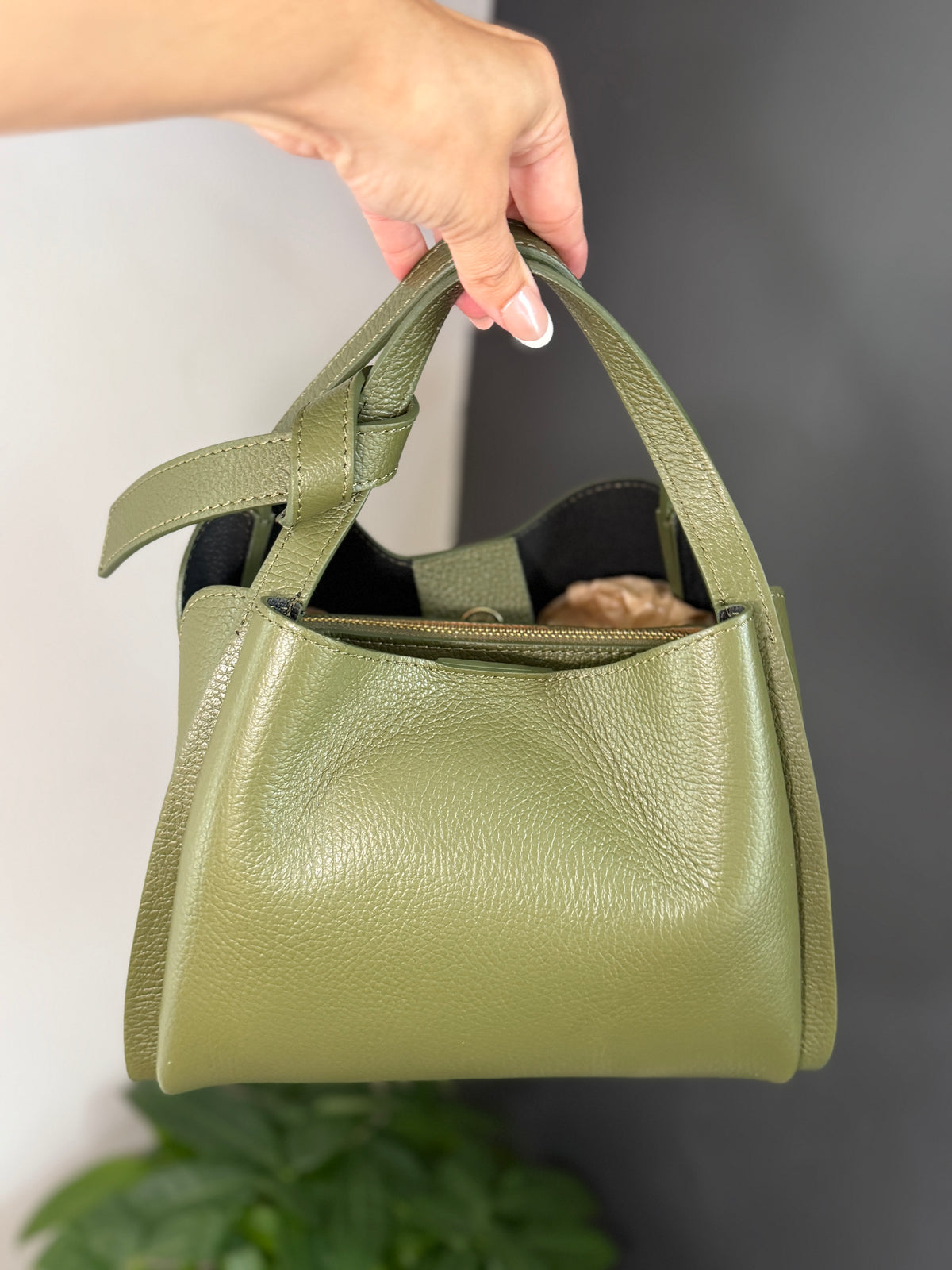 Ilaria Italian Leather Top Handle Tote