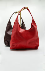 Gaia Hobo Slouch Italian Leather Tote Bag