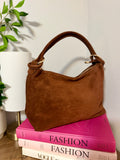 Serafina Italian Suede Shoulder Bag
