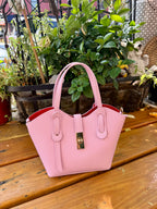 Bella Italian Leather Turn Clasp Bag