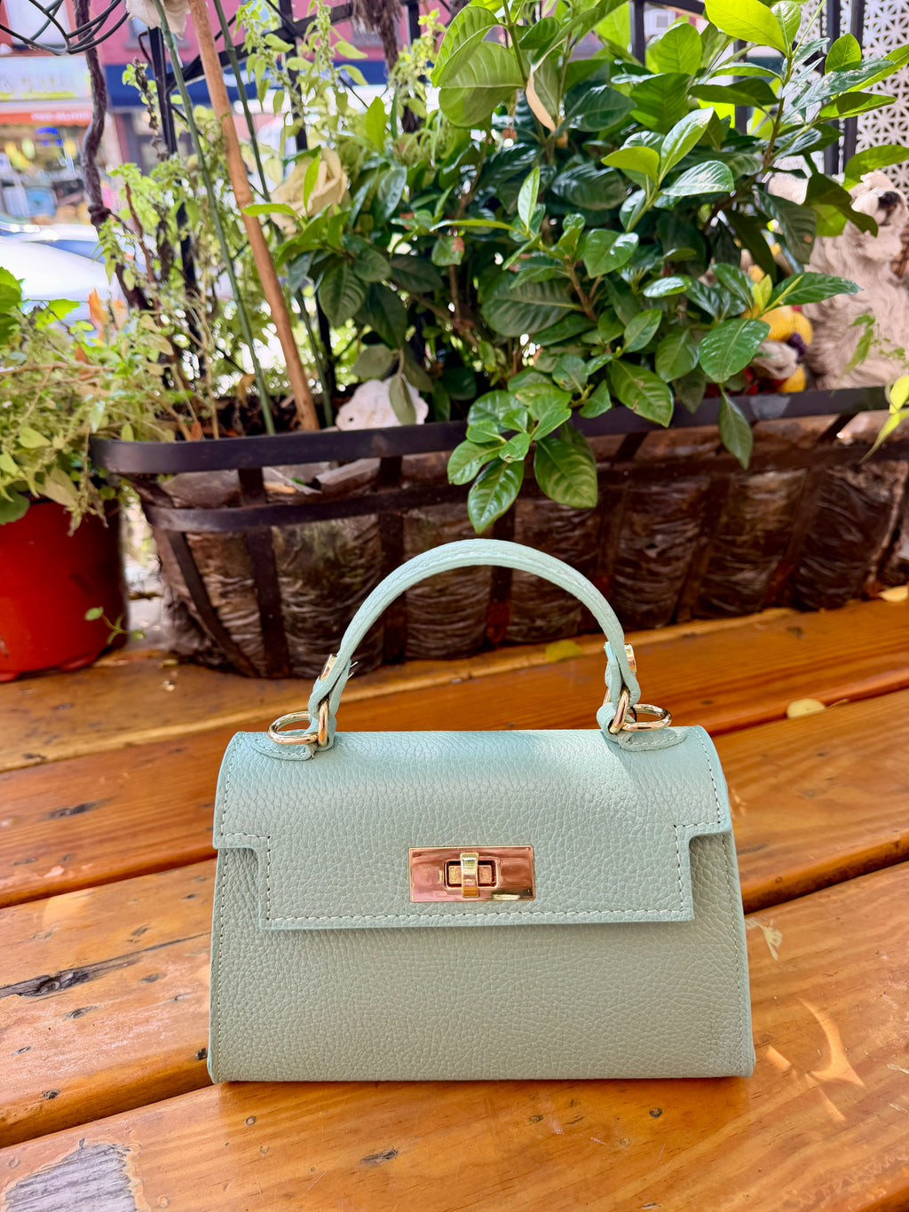 Martina Top Handle Turn Clasp Handbag