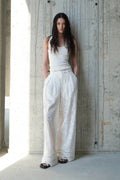 Embroidery Tie Detail Trousers