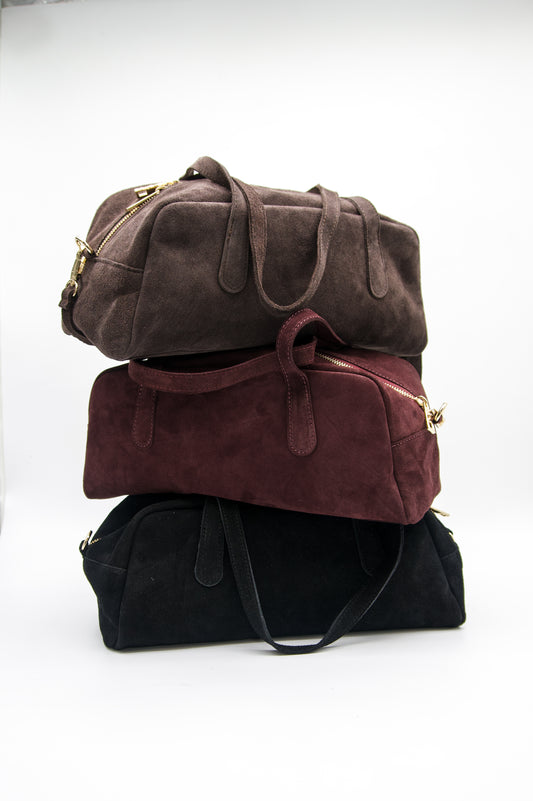 Fiorella East West Italian Suede Bag
