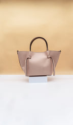 Alessia Midi Size Leather Tote with Tabs
