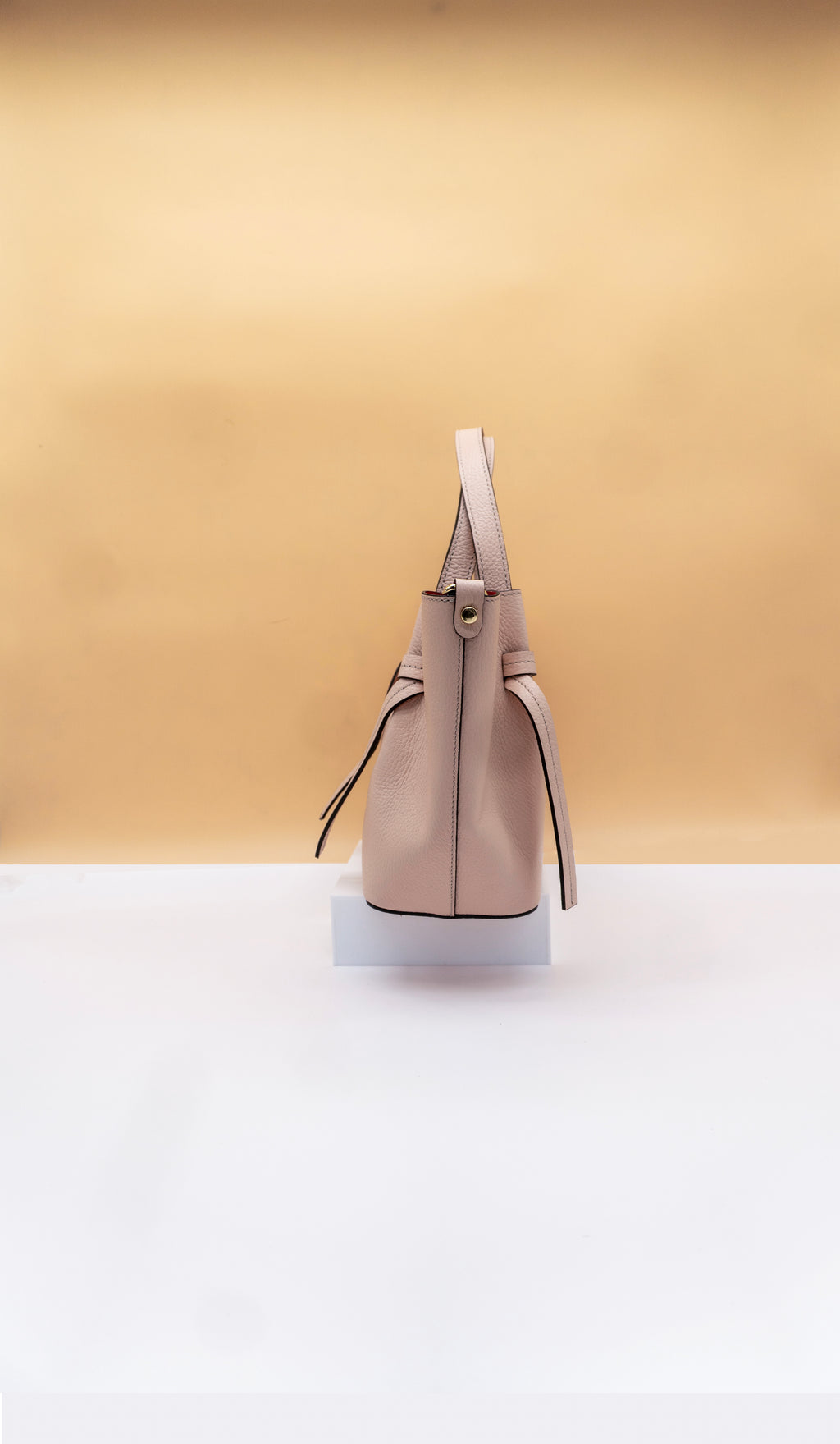 Alessia Midi Size Leather Tote with Tabs