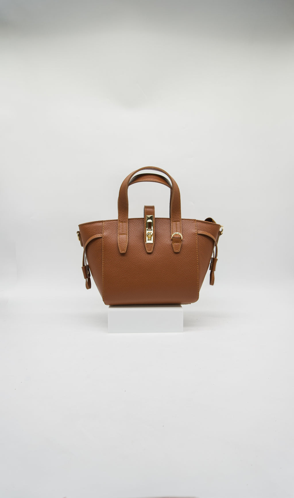 Azzurra Italian Leather Turn Clasp Bag