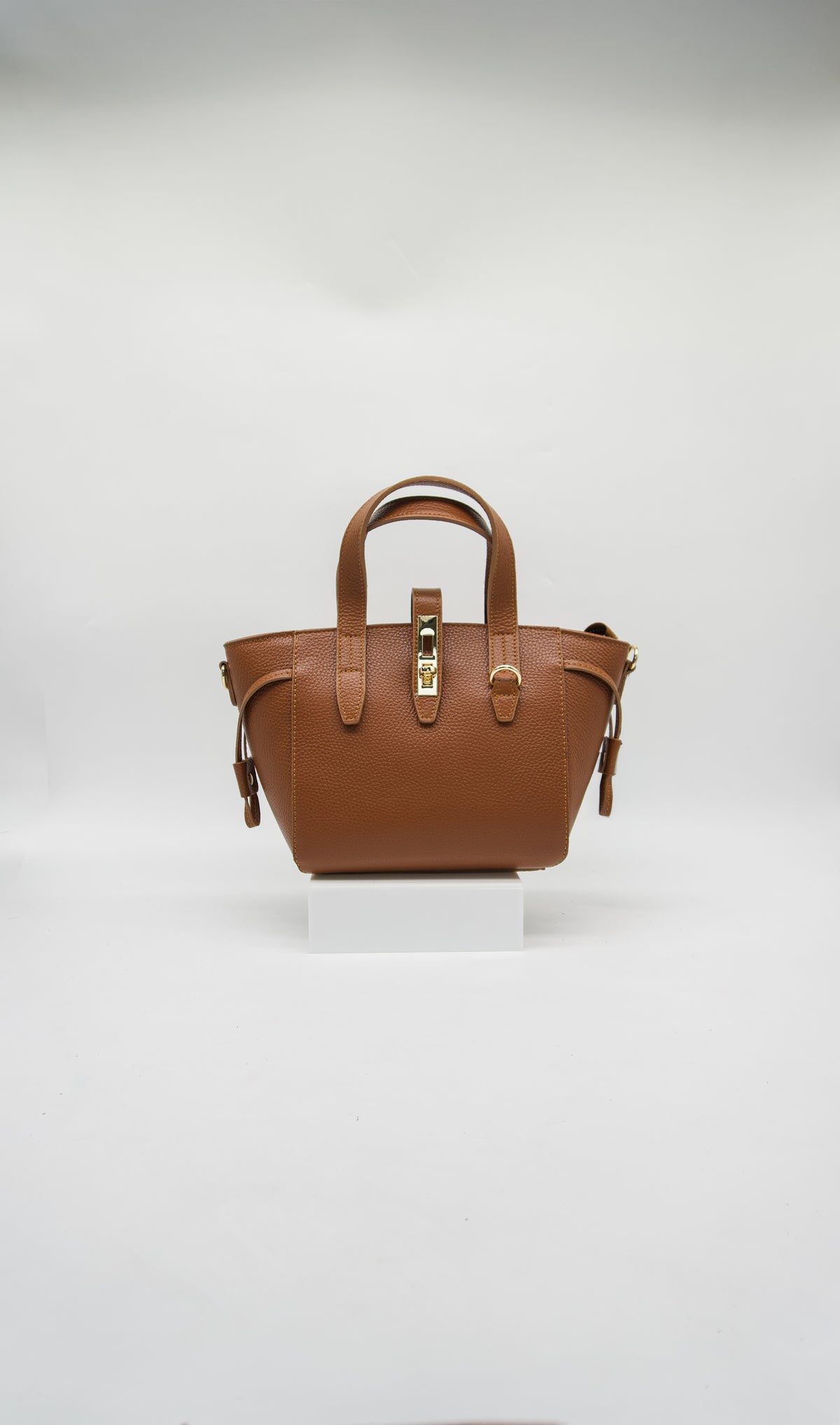 Azzurra Italian Leather Turn Clasp Bag